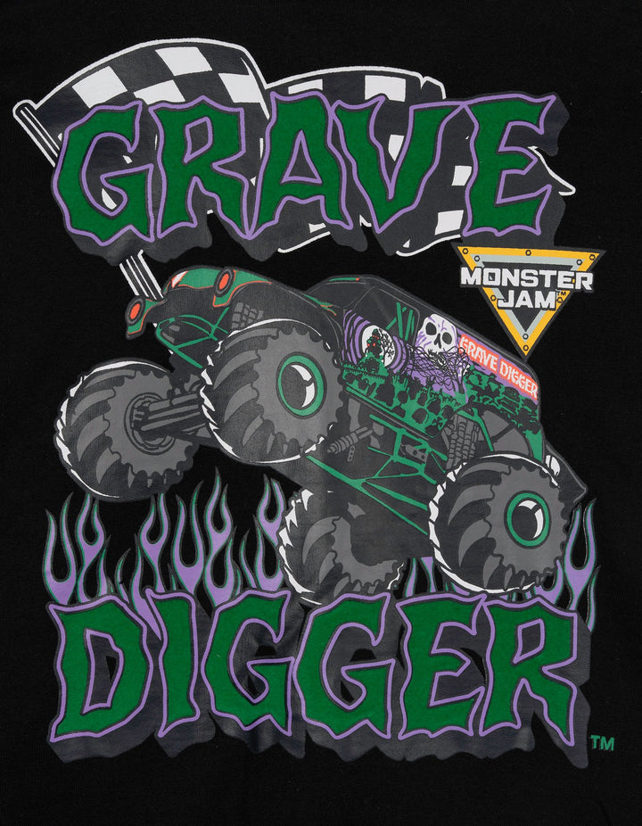 Monster Jam Grave Digger Boys' Fleece Varsity Jacket and Pants Set Black