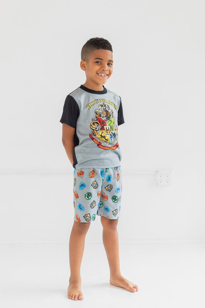 Harry Potter Little Boys' 3-Piece Short Sleeve Pajama Set Red Heather Gray