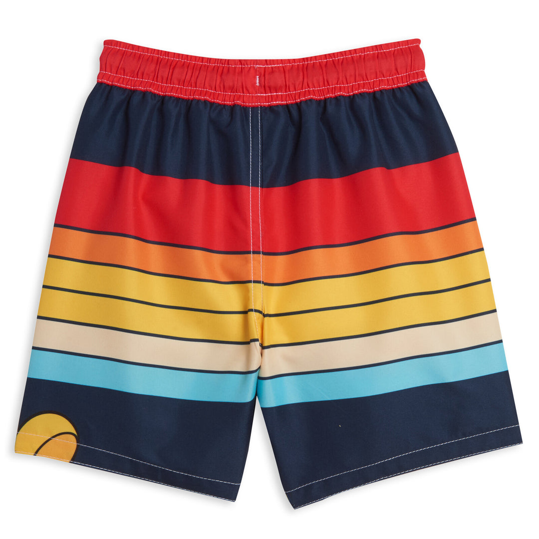 Disney Mickey Mouse Boys' 2-Piece Rash Guard and Swim Trunks Set Red Multi