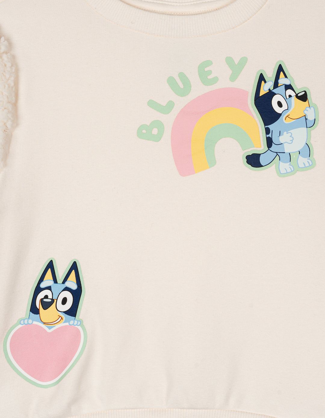 Bluey Girls' 2-Piece Fleece Sweatshirt and Leggings Set Cream Mint