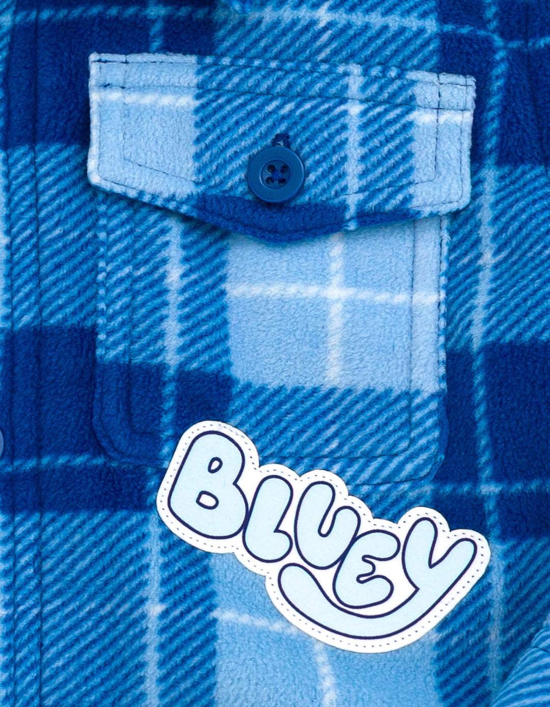 Bluey Toddler Boys' Button Front Shacket Bingo Blue Plaid