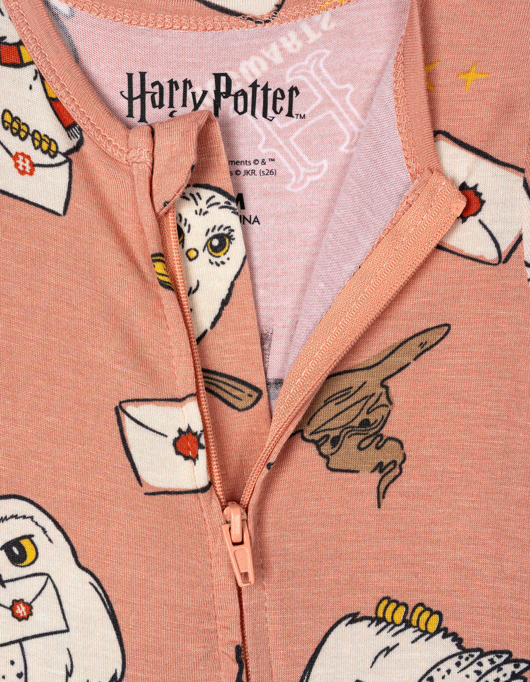 Harry Potter Baby Sleepwear Footless One Piece Hedwig Rust