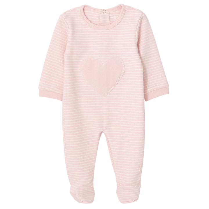 Cozeeme Baby Girls' Footed One Piece Sleep N' Play Pink White Stripe