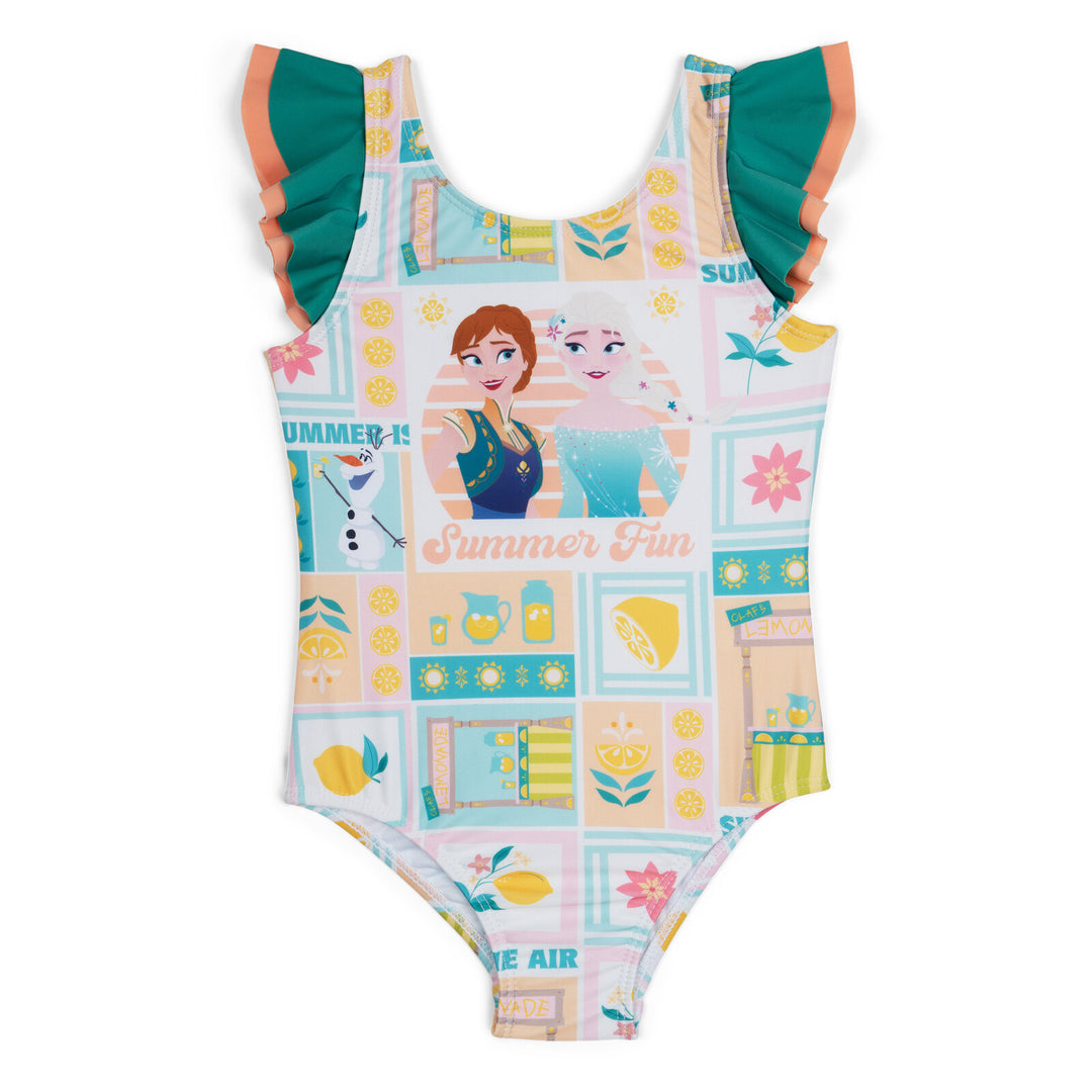 Frozen Girls' Sleeveless One Piece Swimwear Mint Peach Lemon