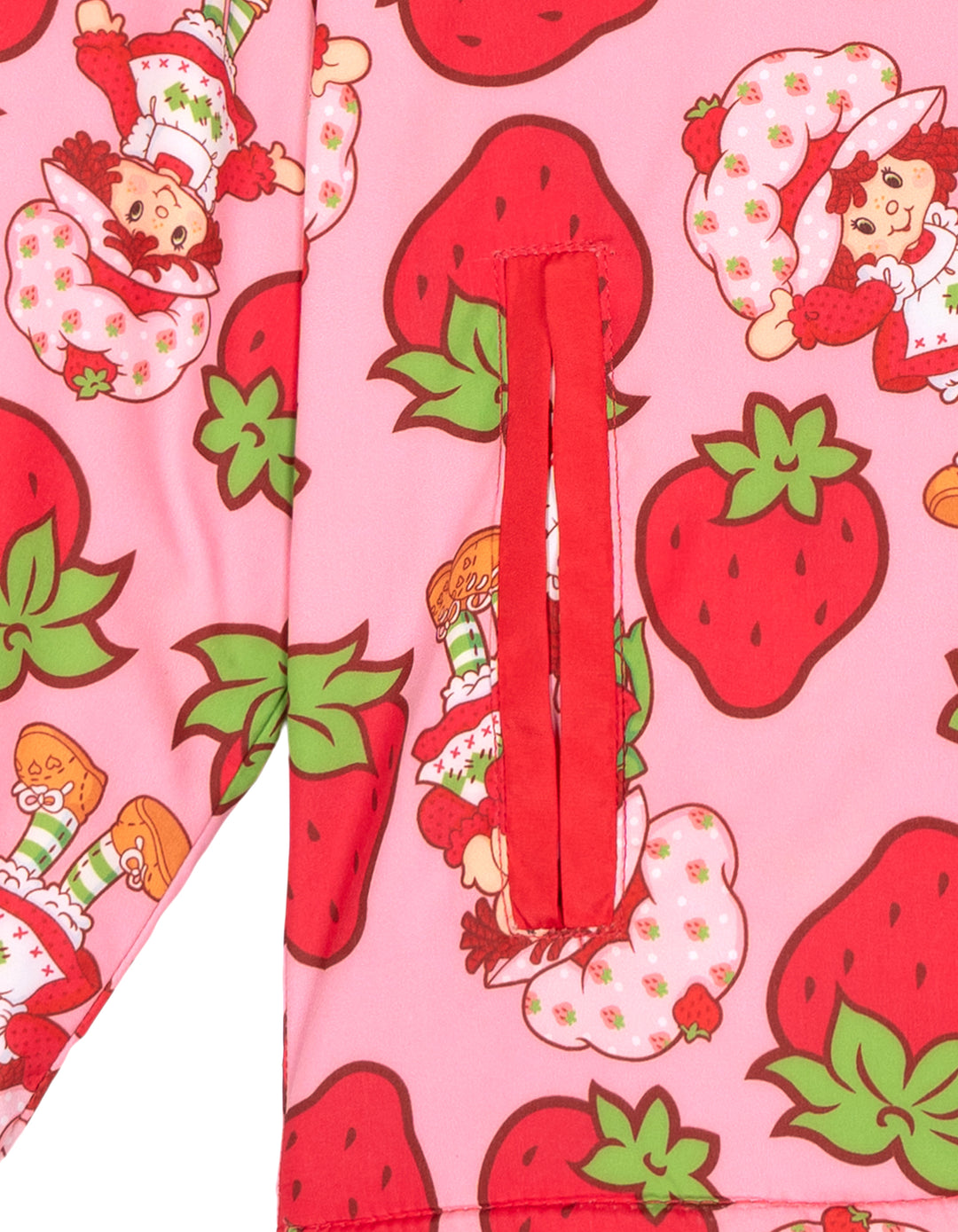 Strawberry Shortcake Girls' Zip-Up Hooded Windbreaker Jacket Pink