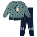 Minnie Mouse Girls' Fleece Sweatshirt and Tulle Leggings Set Polka Teal