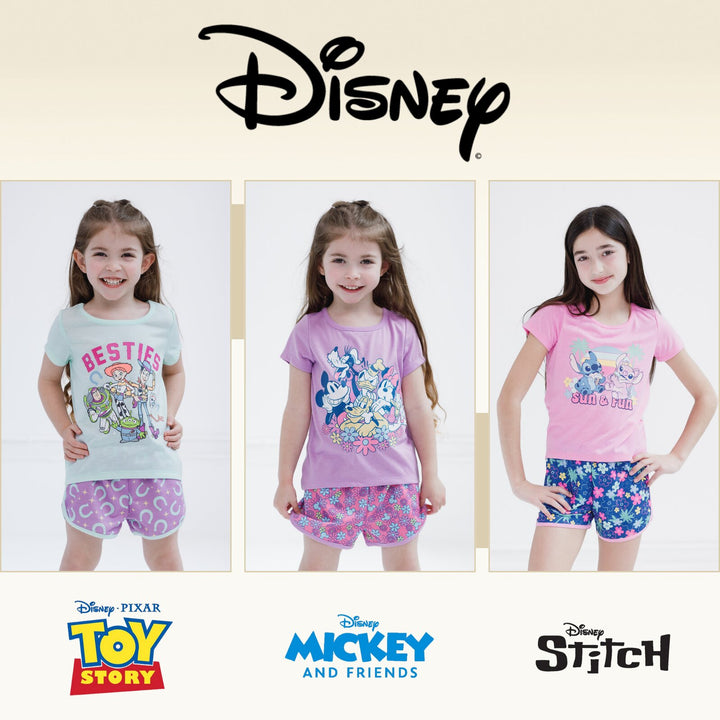 Disney Toy Story Girls' 2-Piece T-Shirt and Dolphin Shorts Set Aqua Purple