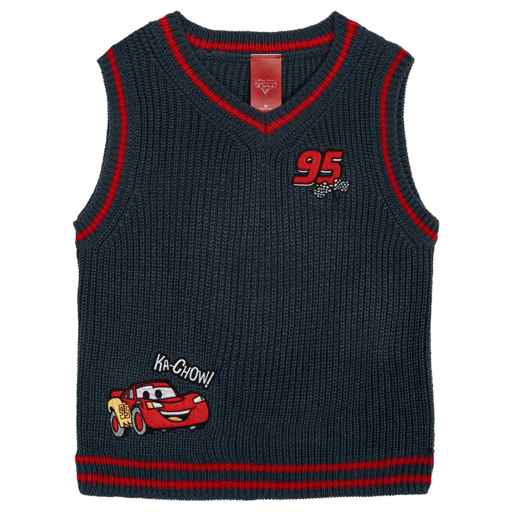 Cars Lightning McQueen Boys' Varsity Sleeveless Sweater Vest Navy