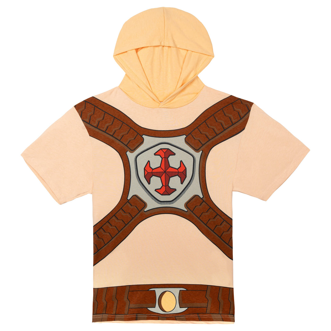 Masters of the Universe He-Man Men's Cosplay Hooded T-Shirt Beige