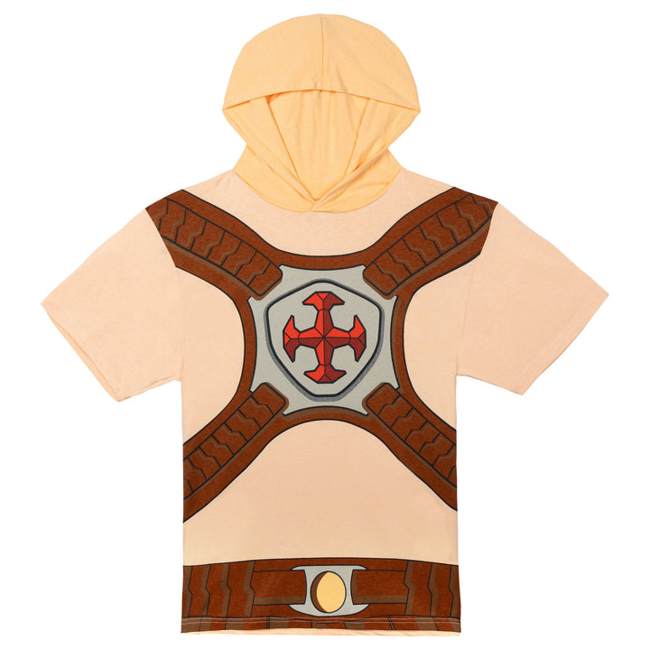 Masters of the Universe He-Man Men's Cosplay Hooded T-Shirt Beige