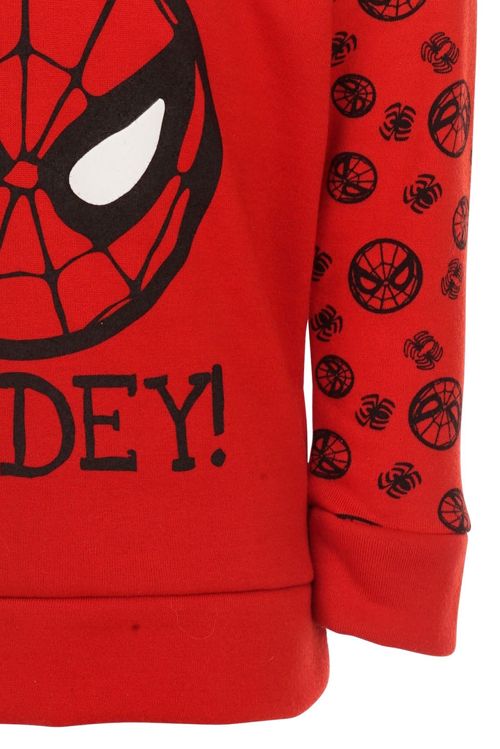Marvel Spider-Man Boys' Fleece 2-Piece Hoodie and Pants Set Red Grey