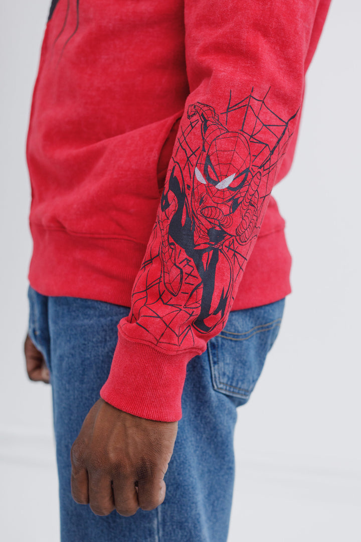 Marvel Spider-Man Cosplay Fleece Zip-Up Hoodie Spiderman Acid Red