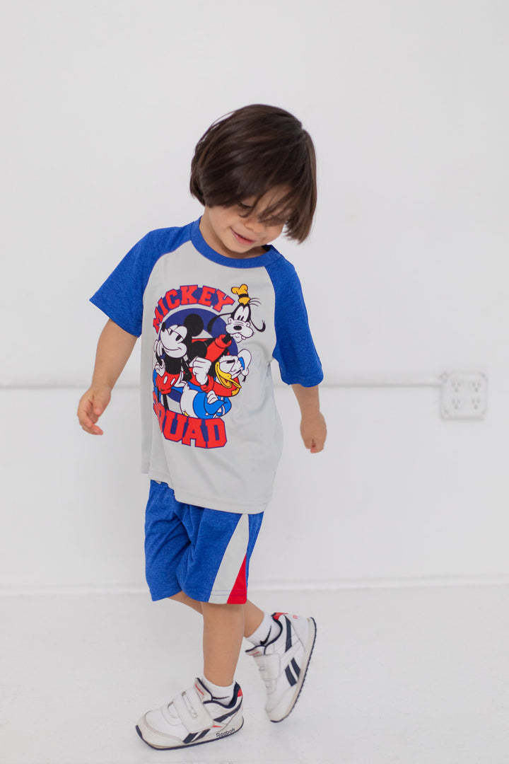 Disney Mickey Mouse Toddler Boys' 3-Piece Tee Tank and Shorts Set Blue Red