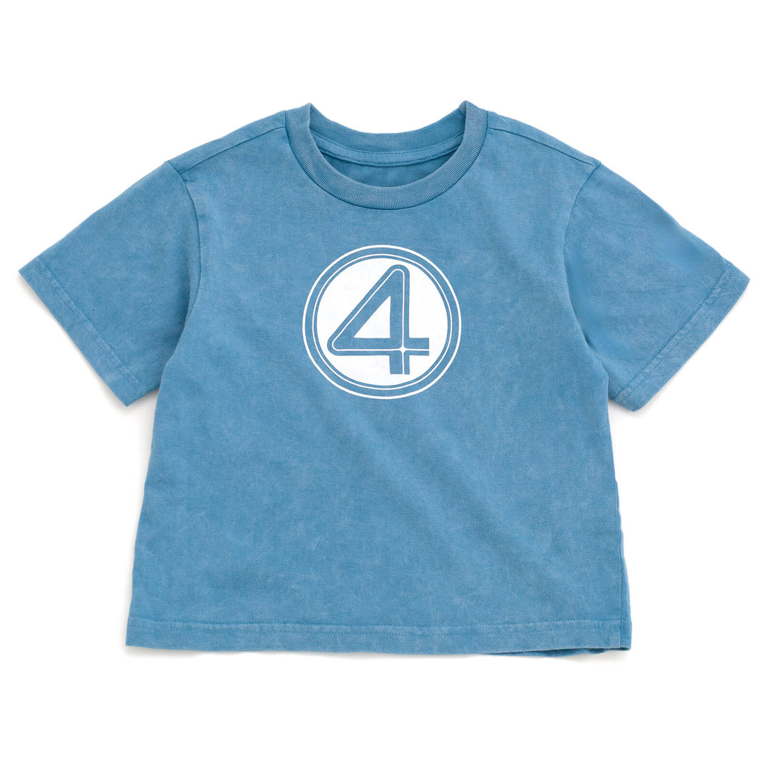 Marvel Fantastic Four Boys' Cosplay Short Sleeve T-Shirt Wash Blue 4
