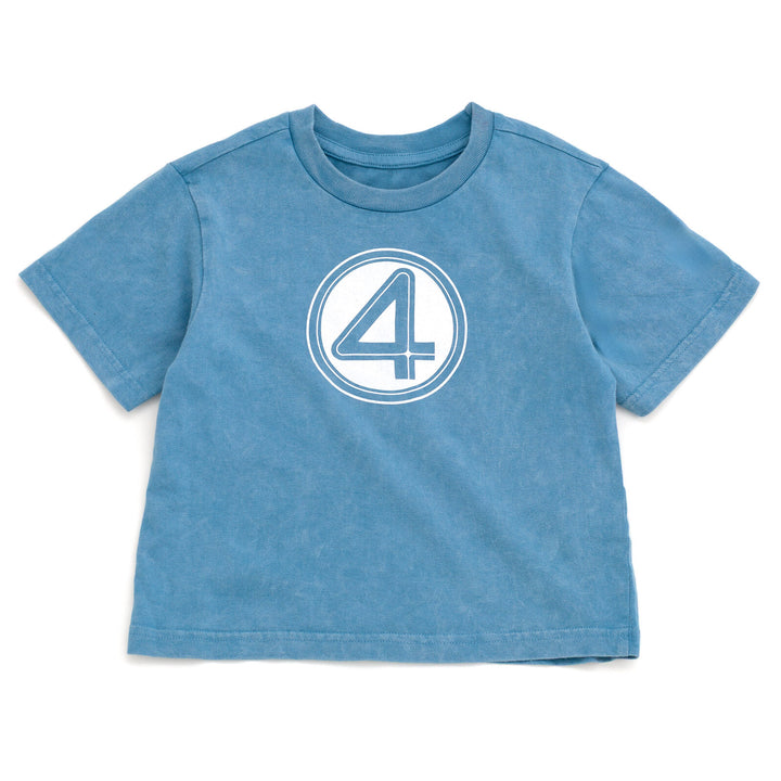 Marvel Fantastic Four Boys' Cosplay Short Sleeve T-Shirt Wash Blue 4