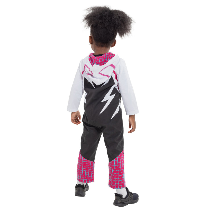 Marvel Spider-Man Girls' Cosplay Hooded One Piece White Ghost