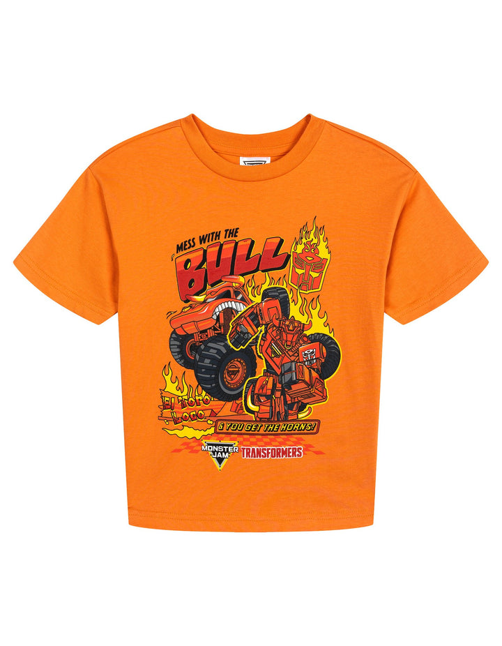Monster Jam Transformers Boys' 3-Pack Short Sleeve Cotton T-Shirts Multi