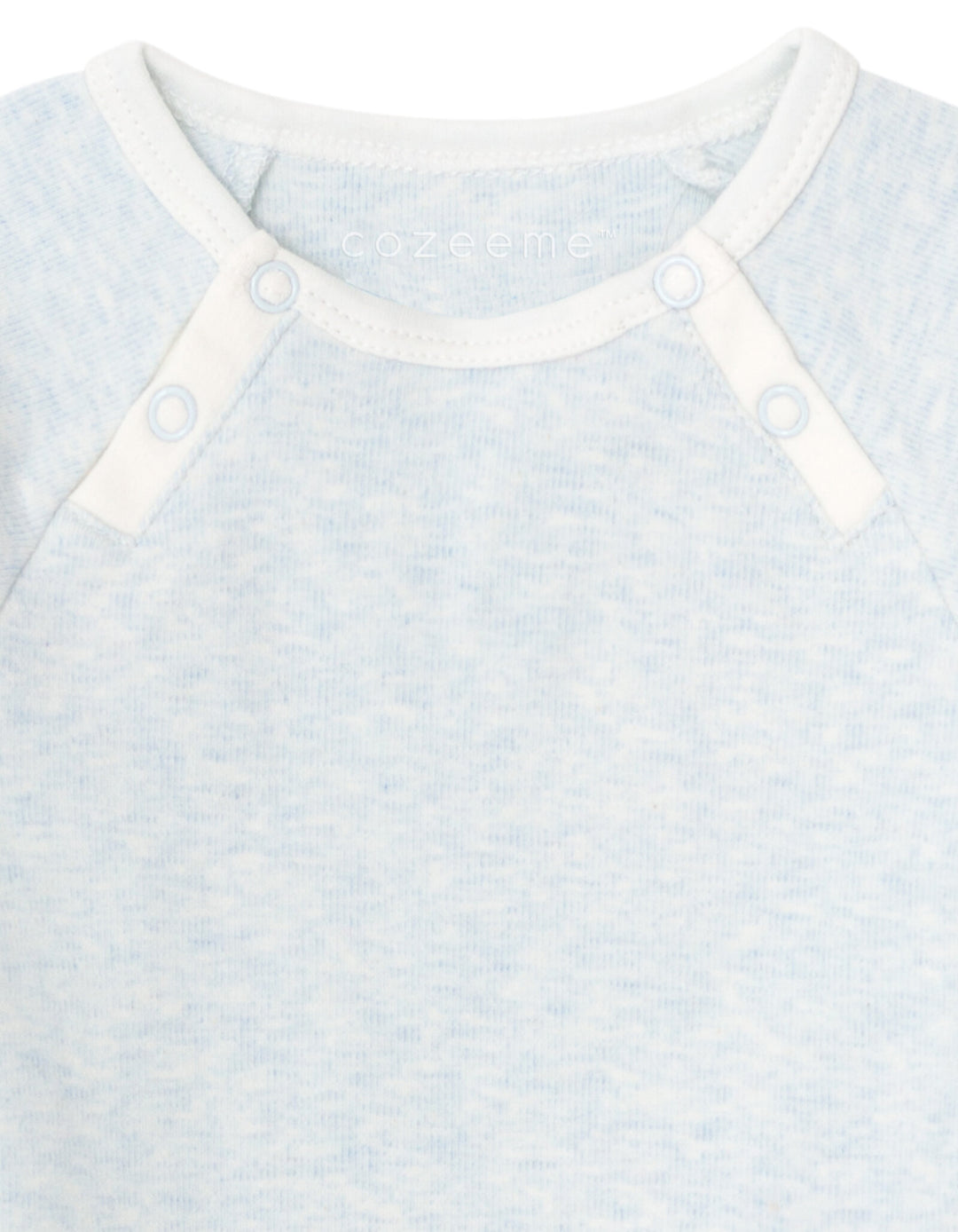 Cozeeme Baby Boy or Girl Footed Sleep N Play Heather Light Blue