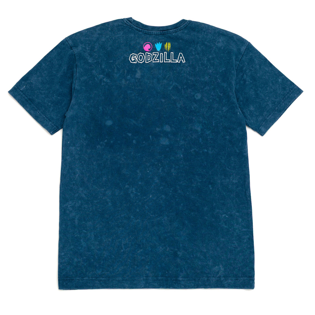 Godzilla Men's Short Sleeve T-Shirt Mineral Wash Navy
