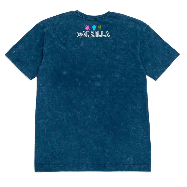 Godzilla Men's Short Sleeve T-Shirt Mineral Wash Navy