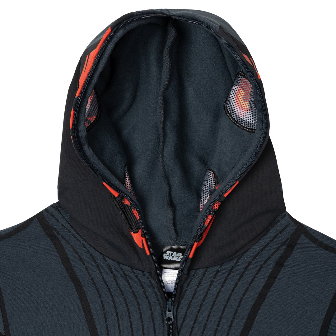 Star Wars Darth Maul Men's Cosplay Zip-Up Hoodie Red Black