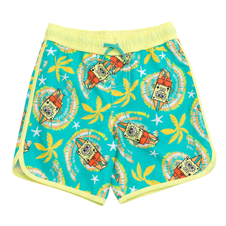 SpongeBob SquarePants Boys' 2-Piece Swimwear Rash Guard and Swim Trunks Set Teal