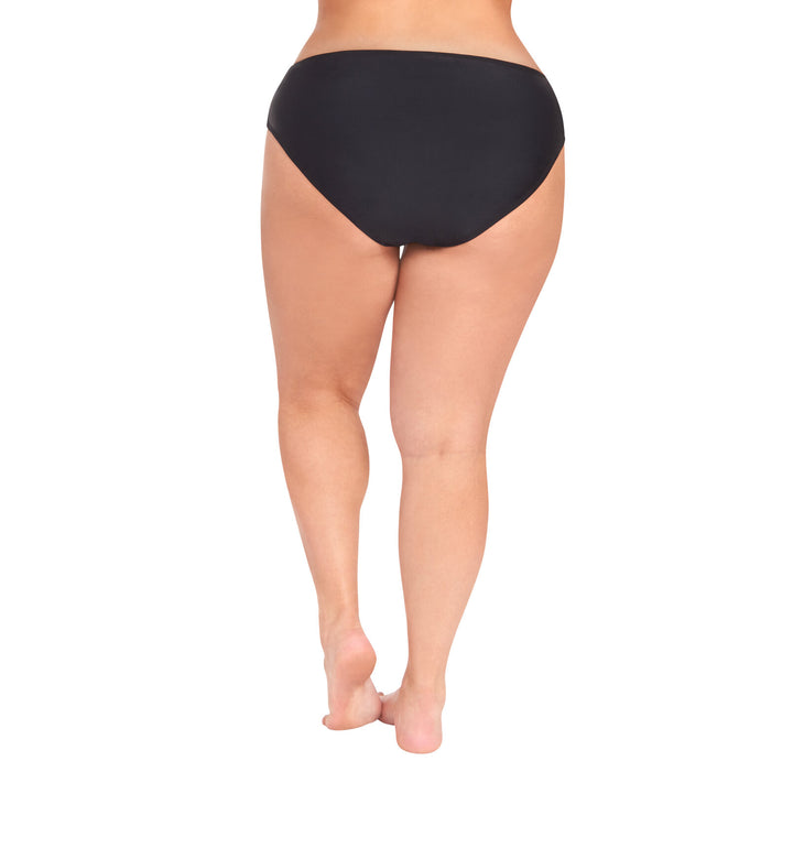 LYSA Adult Men or Women Swimwear Bikini Bottom Midnight Black