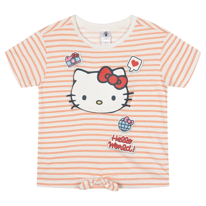 Hello Kitty Girls' Short Sleeve T-Shirt Stripe