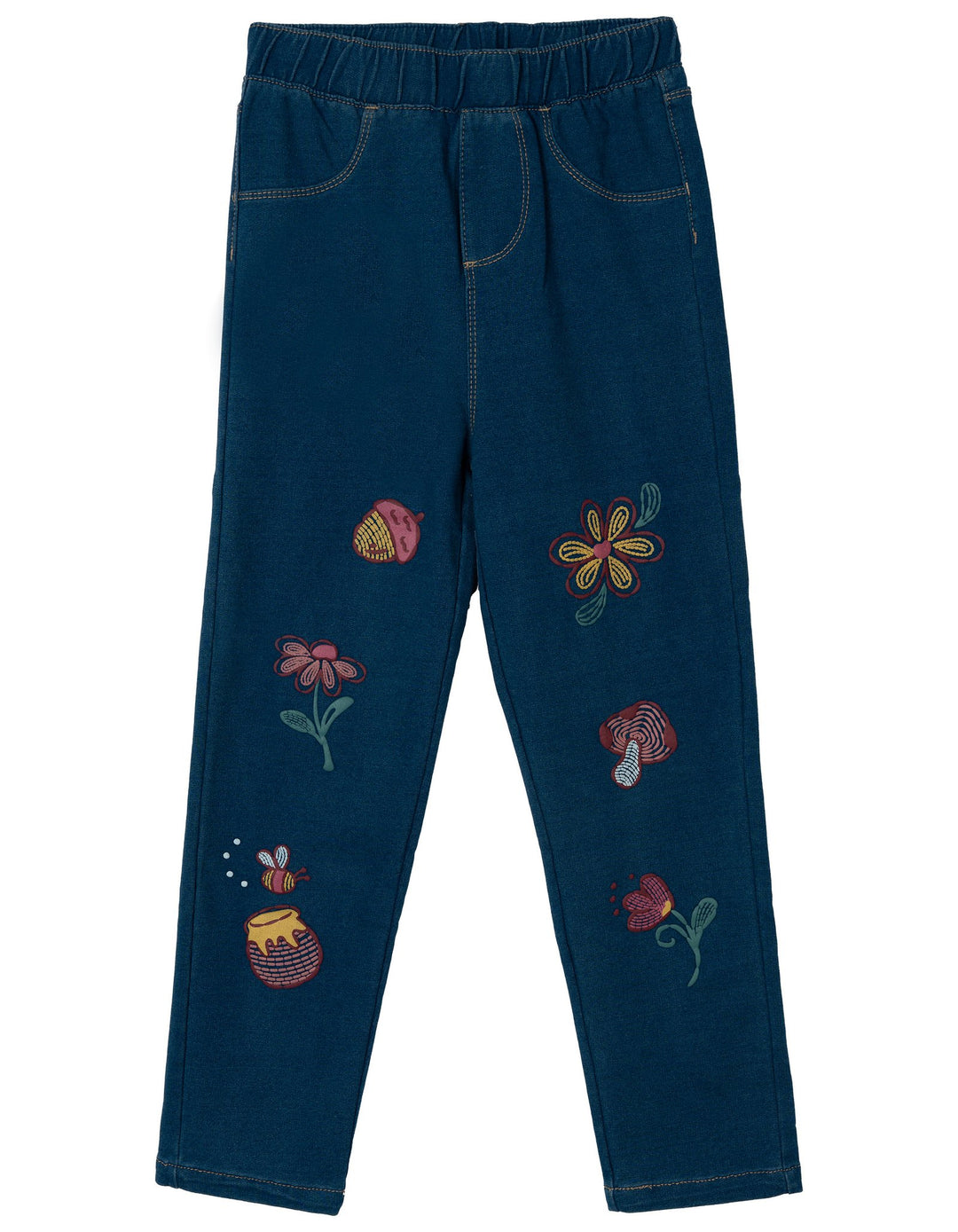 Disney Winnie the Pooh Girls' 2-Piece Top and Denim Pants Set Pink Piglet