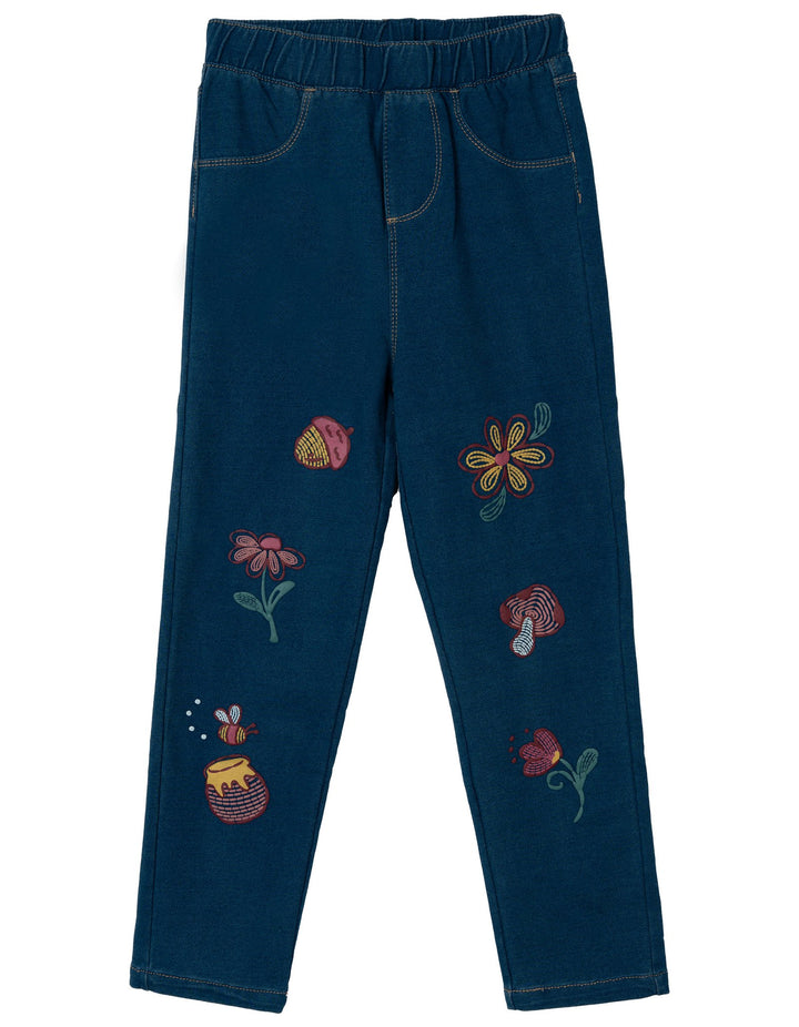Disney Winnie the Pooh Girls' 2-Piece Top and Denim Pants Set Pink Piglet