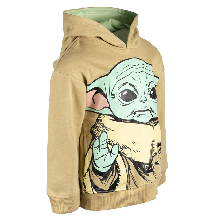 Star Wars The Mandalorian Grogu Fleece Hooded Sweatshirt Tan