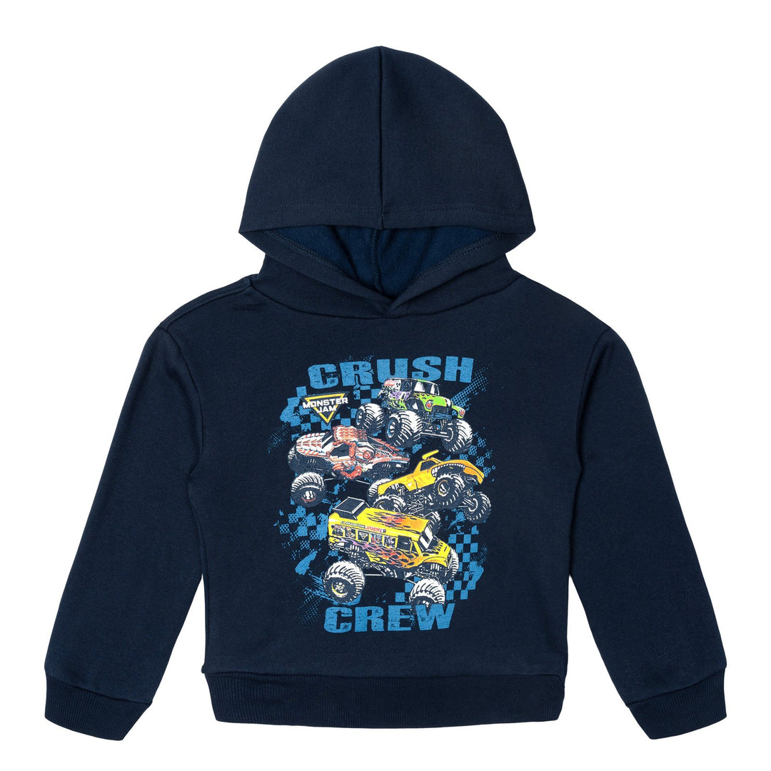 Monster Jam Boys' Fleece 2-Piece Hoodie and Pants Set Navy