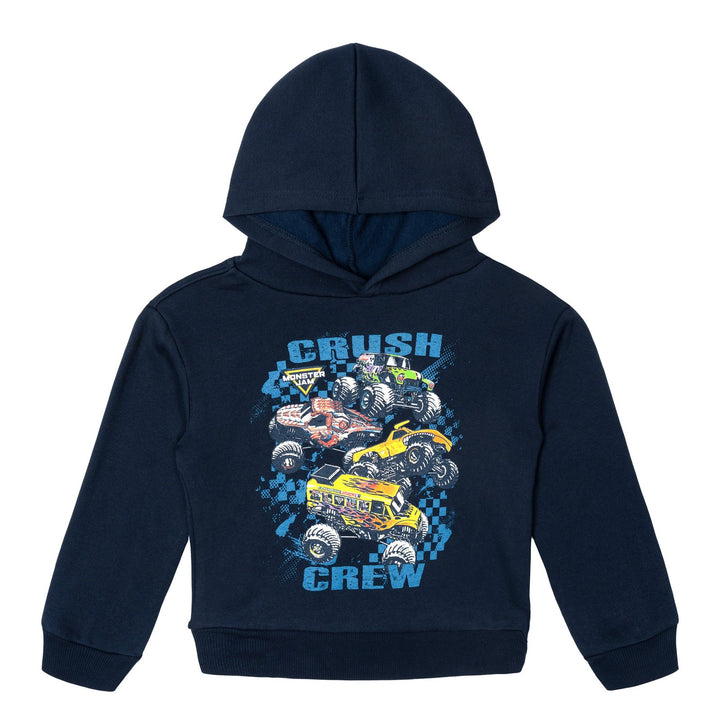 Monster Jam Boys' Fleece 2-Piece Hoodie and Pants Set Navy