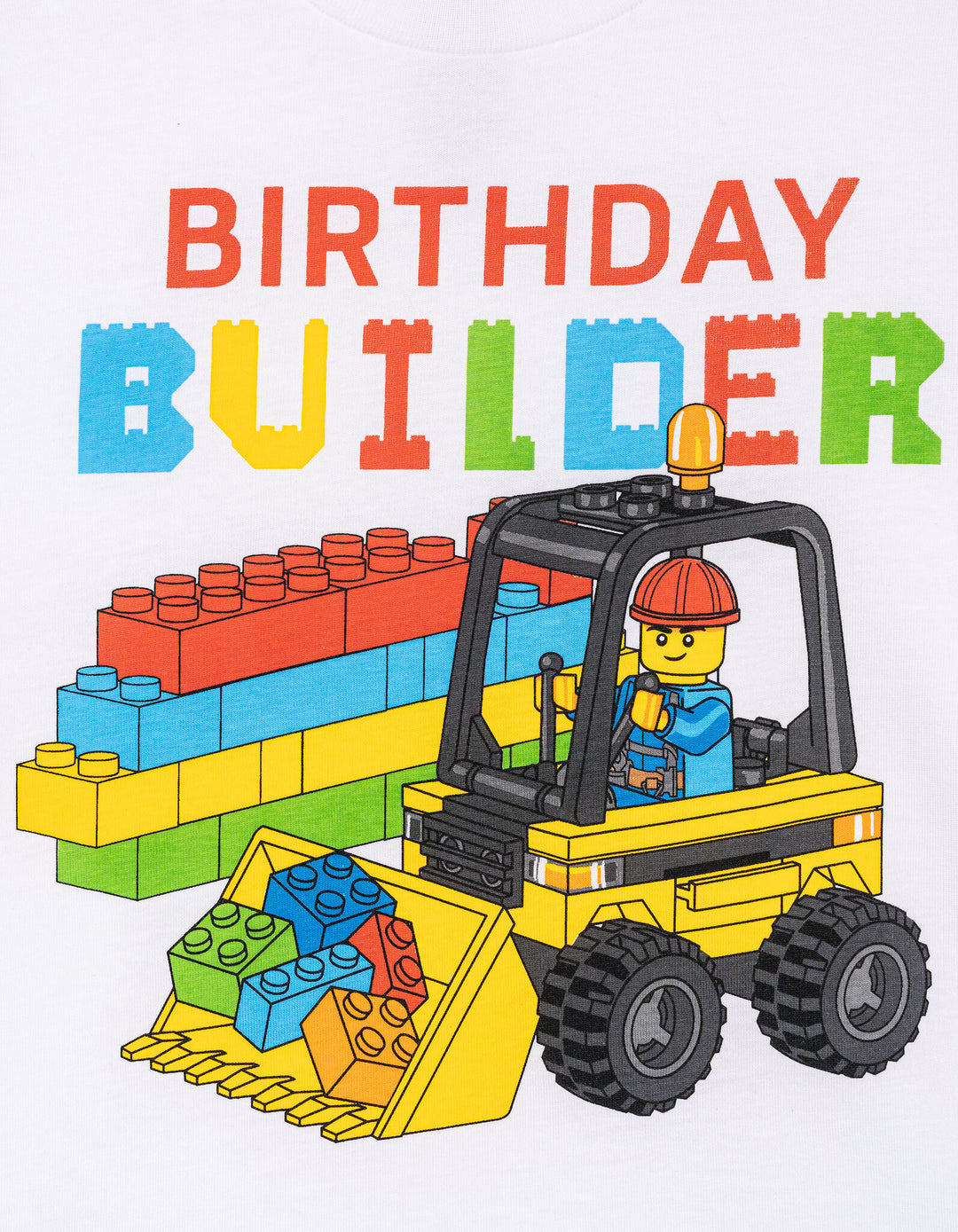 LEGO Boys' Short Sleeve T-Shirt White Birthday Build