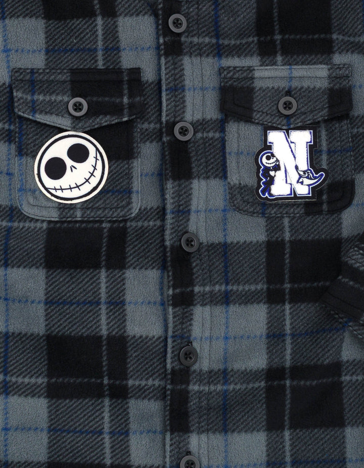 Nightmare Before Christmas Jack Skellington Boys' Hooded Shacket Grey
