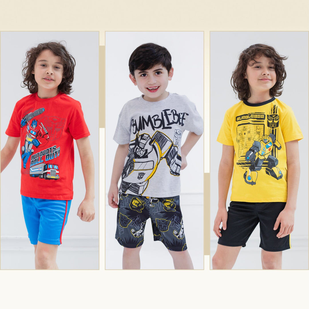 Transformers Bumblebee Boys' Athletic 2-Piece T-Shirt and Shorts Set Gray