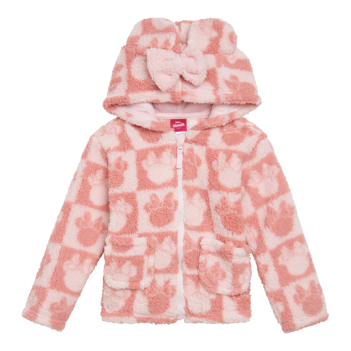 Minnie Mouse Girls' Fleece Zip-Up Hoodie Light Pink