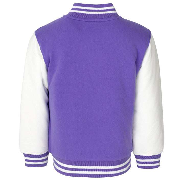Marvel Spider-Verse Ghost-Spider French Terry Varsity Bomber Jacket Purple