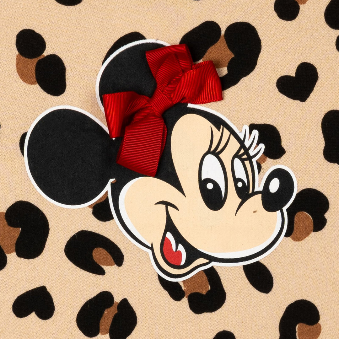 Minnie Mouse Girls' Fleece Sweatshirt and Tulle Leggings Set Leopard Black