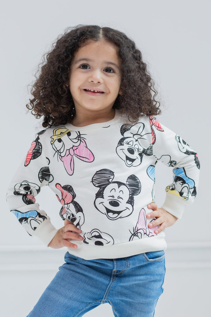 Disney Mickey Mouse & Friends Girls' Pullover Sweatshirt Tusk
