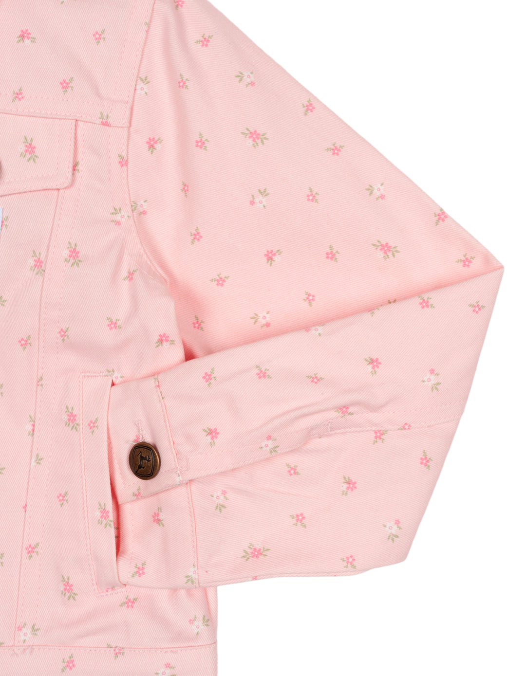 John Deere Toddler Girls' Denim Jacket Pearl Pink Floral