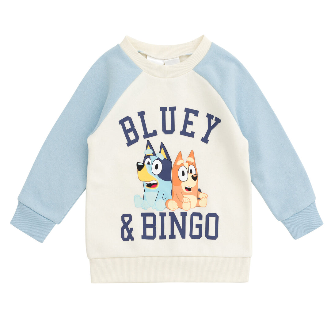 Bluey Boys' 2-Piece Fleece Sweatshirt and Pants Set Navy Tusk Bingo