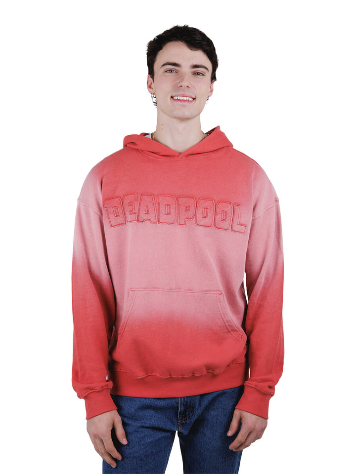 Deadpool Men's Fleece Pullover Hoodie Coral Pink