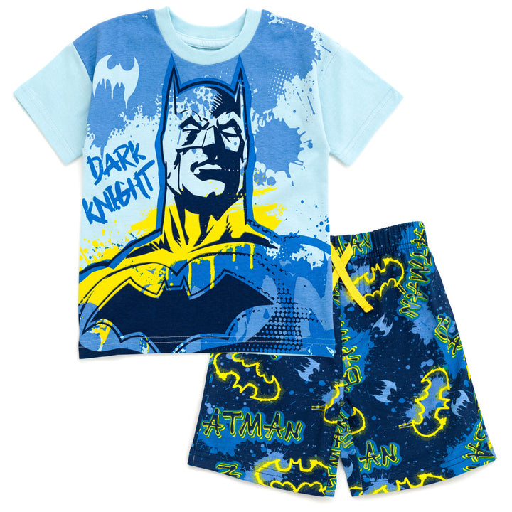 DC Comics Batman Drop Shoulder T-Shirt and French Terry Shorts Outfit Set