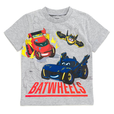 DC Comics Batwheels Bam the Batmobile Batwing Redbird T-Shirt and French Terry Cargo Shorts Outfit Toddler to Little kid