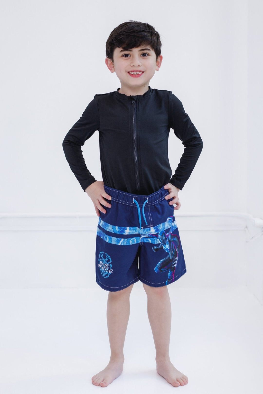 DC Comics Blue Beetle UPF 50+ Swim Trunks Bathing Suit - imagikids