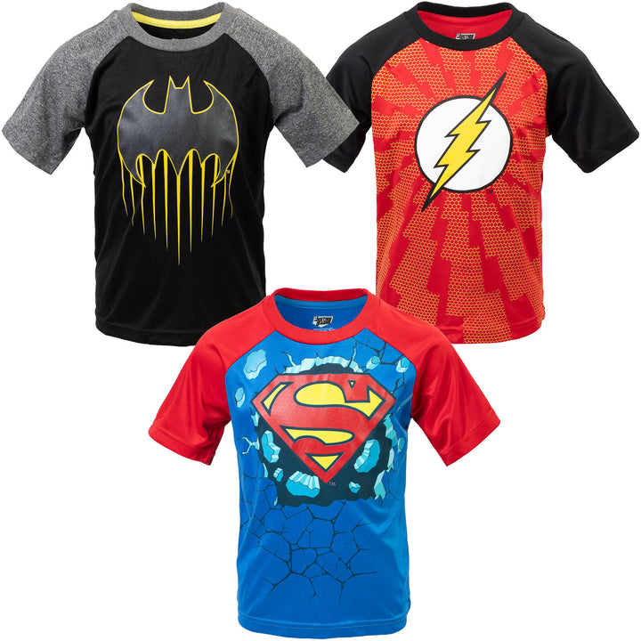 DC Comics Liga de la Justicia Paquete de 3 Raglan Camiseta gráfica