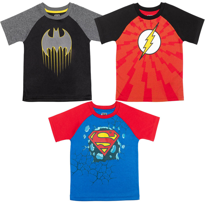 DC Comics Liga de la Justicia Paquete de 3 Raglan Camiseta gráfica