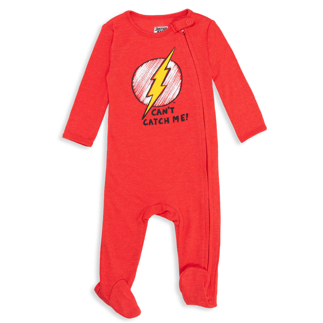 DC Comics Justice League 3 Pack Zip-Up Long Sleeve Sleep N' Play Coverall