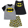 DC Comics Justice League Batman Cosplay Pajama Shirt, Shorts and Detachable Cape 3 Piece Sleep Set